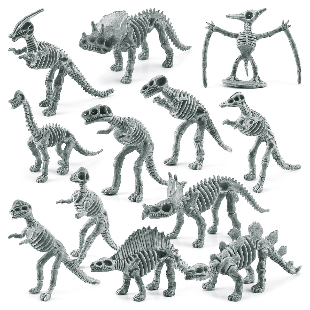Transfronteriza simulación mini dinosaurio esqueleto modelo Stegosaurus pterosaurus Tyrannosaurus Triceratops arqueológico animal adornos estáticos