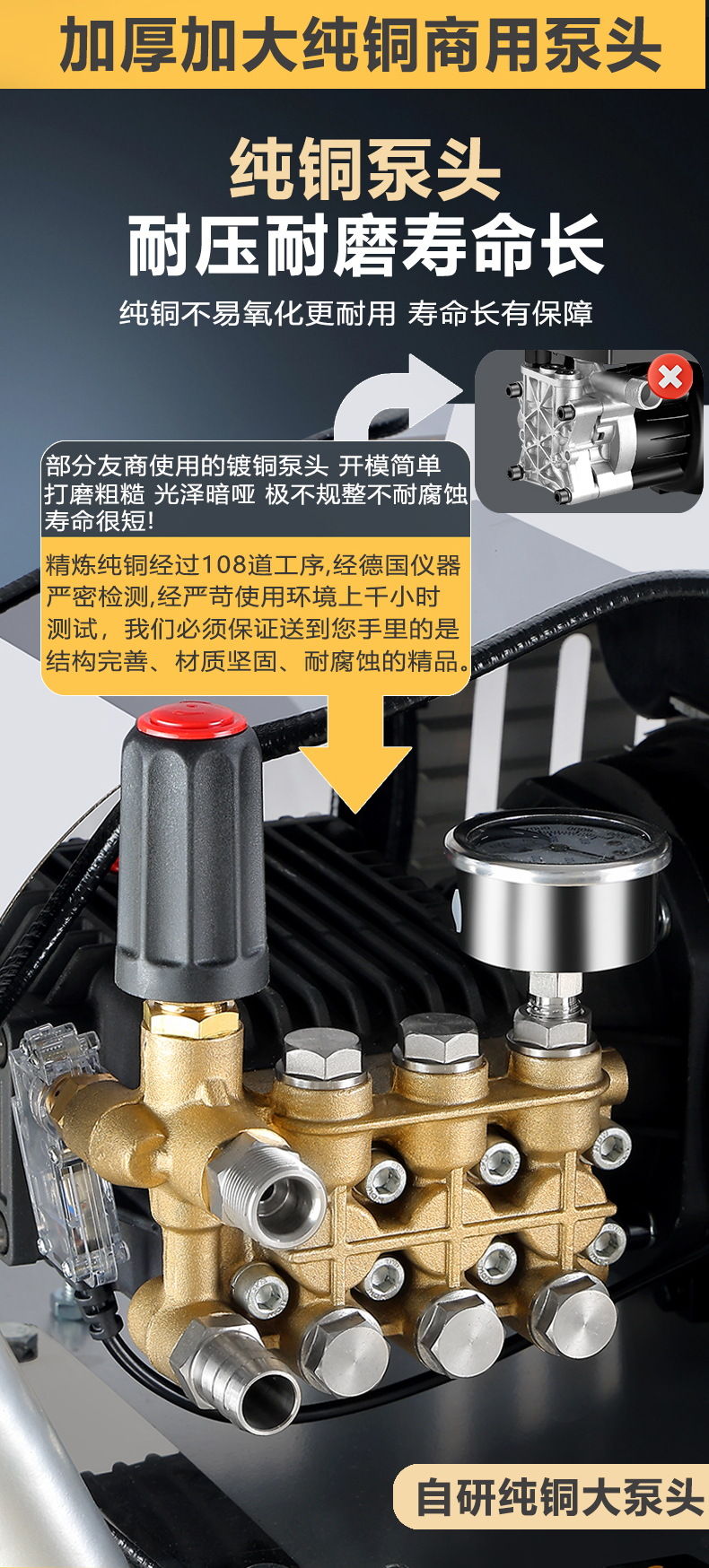 Car washing machine high pressure water gun household 220V cleaning machine powerful washing machine high power water pump