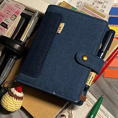 小红书同款A7牛仔手账本日程活页卡册小众设计口袋日记笔记事本子