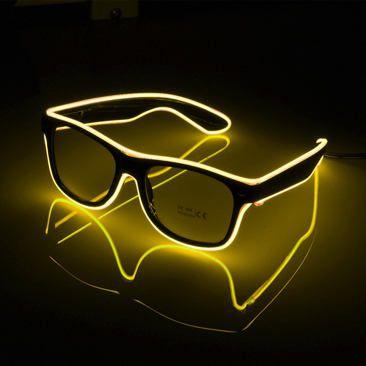 现货亚马逊大卖冷光线眼镜 10色选择高亮舞台派对LED发光眼镜