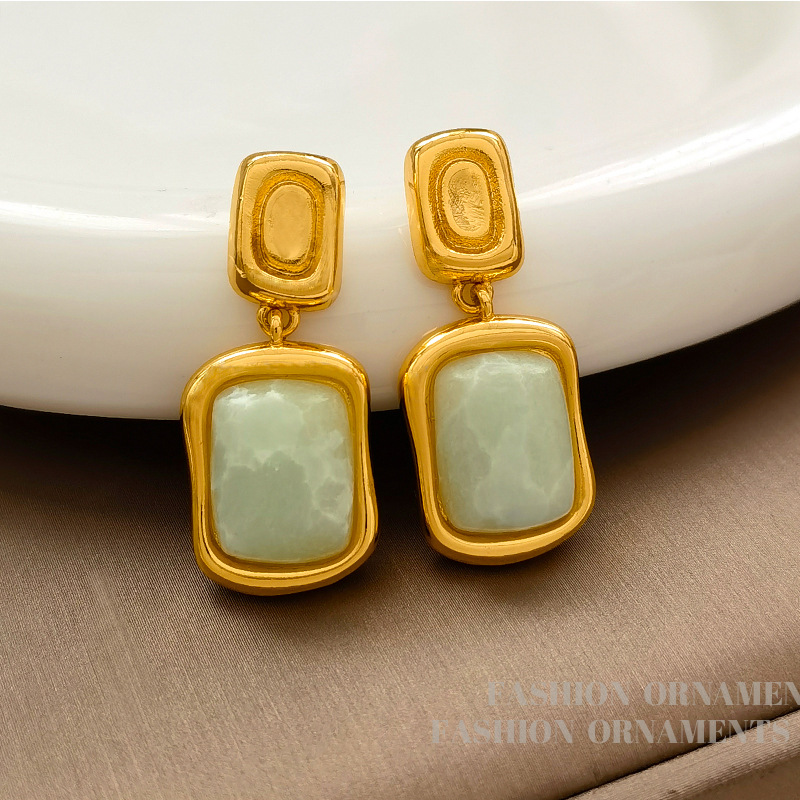 Genuine retro geometric earrings