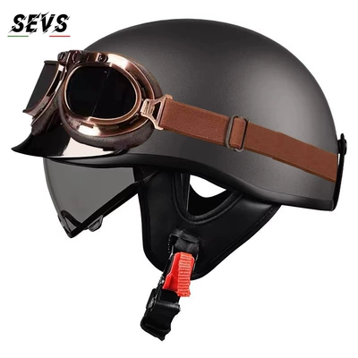 scooter half helmet, electric vehicle, Motosiklet kaskı (dəbilqə) - metallic-gray-tea-mirror-copper-tea-mirror-m