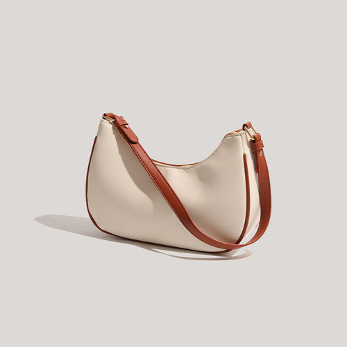 Women's Full Moon Underarm Bag High-End Sense of Fashion Shoulder Handbag Summer Color-Correction New Moon Saddle Bag Trendy