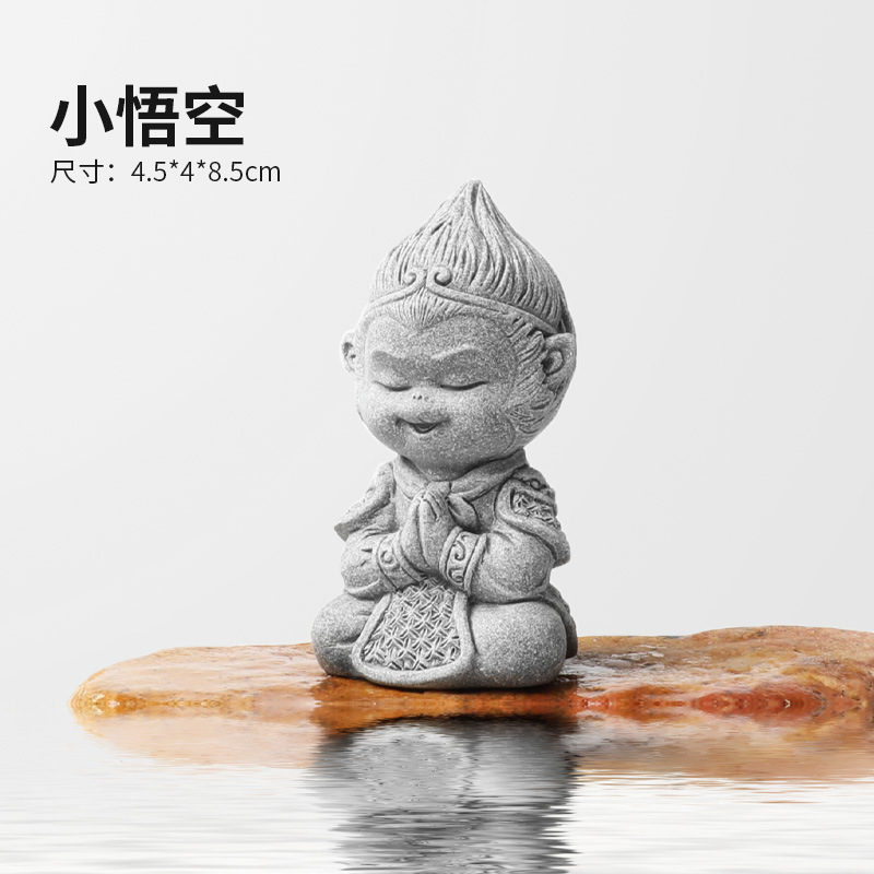 Pecera Arenisca azul Arenisca Dibujos animados Decoración de paisaje de bonsai de león Hippo Decoración de micropaisaje Tallado a prueba de piedra