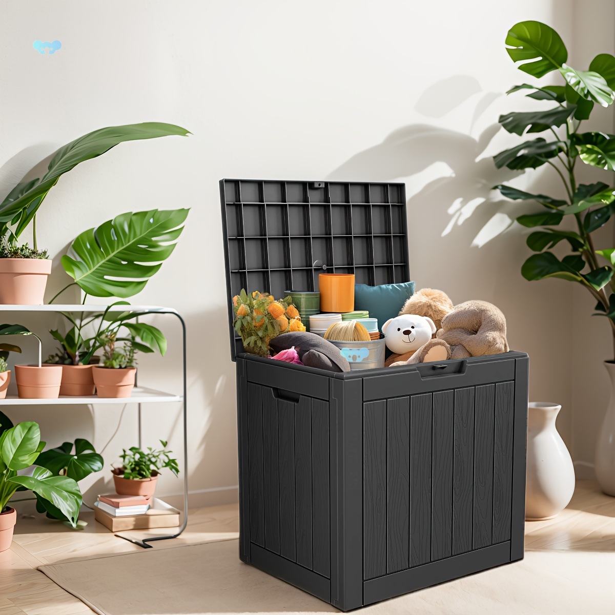 Caja de Almacenamiento Exterior de 30 Galones, Caja para Terraza |   Resistente a la intemperie