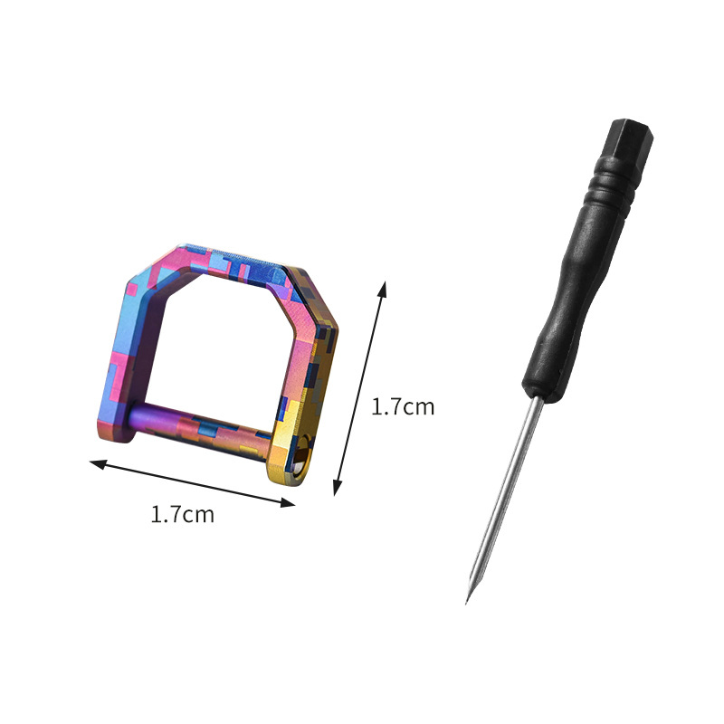 Mini hebilla de herradura de aleación de titanio con destornillador llavero de coche al aire libre al por mayor hebilla en forma de D portátil multifunción