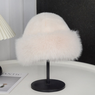 Cross-Border Mongolian Fur Women's Winter New Thickened Warm and Cold-Proof Imitation Fur Fashionable Imitation Mink Fisherman Hat Women's Hat