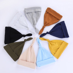 New Arrival Solid Color Baby Pullover Hat for Foreign Trade, All Cotton Sleep Cap for Boys, Infant and Toddler Elf Hat