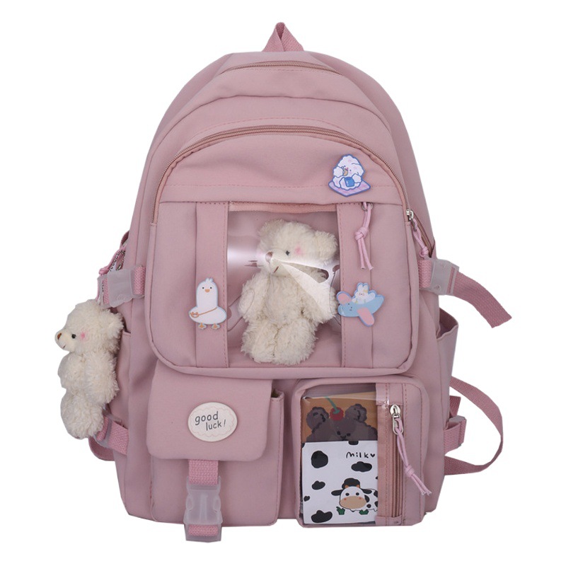 New College Style Foreign Trade Backpack Female Korean Style Student Bag Primary and Secondary School Student Bag Nylon Cloth Large Capacity Backpack