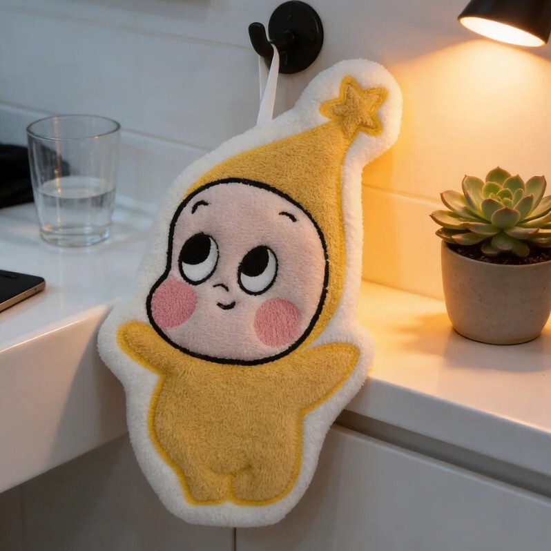 Hanging Absorbent Hand Towel for Kitchen and Bathroom, Thick Coral Fleece Creative Star-Shaped Souvenir Hand Towel Hanging Absorbent Hand Towel for Kitchen and Bathroom, Thick Coral Fleece Creative Star-Shaped Souvenir Hand Towel