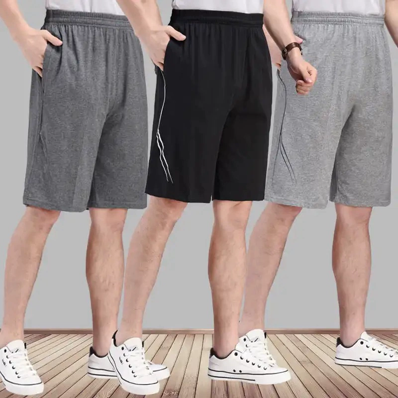 RX мужские трикотажные спортивные повседневные шорты больших размеров, брюки средней длины, летние брюки с тонкой эластичной талией и высокой талией, большие штаны из одного предмета