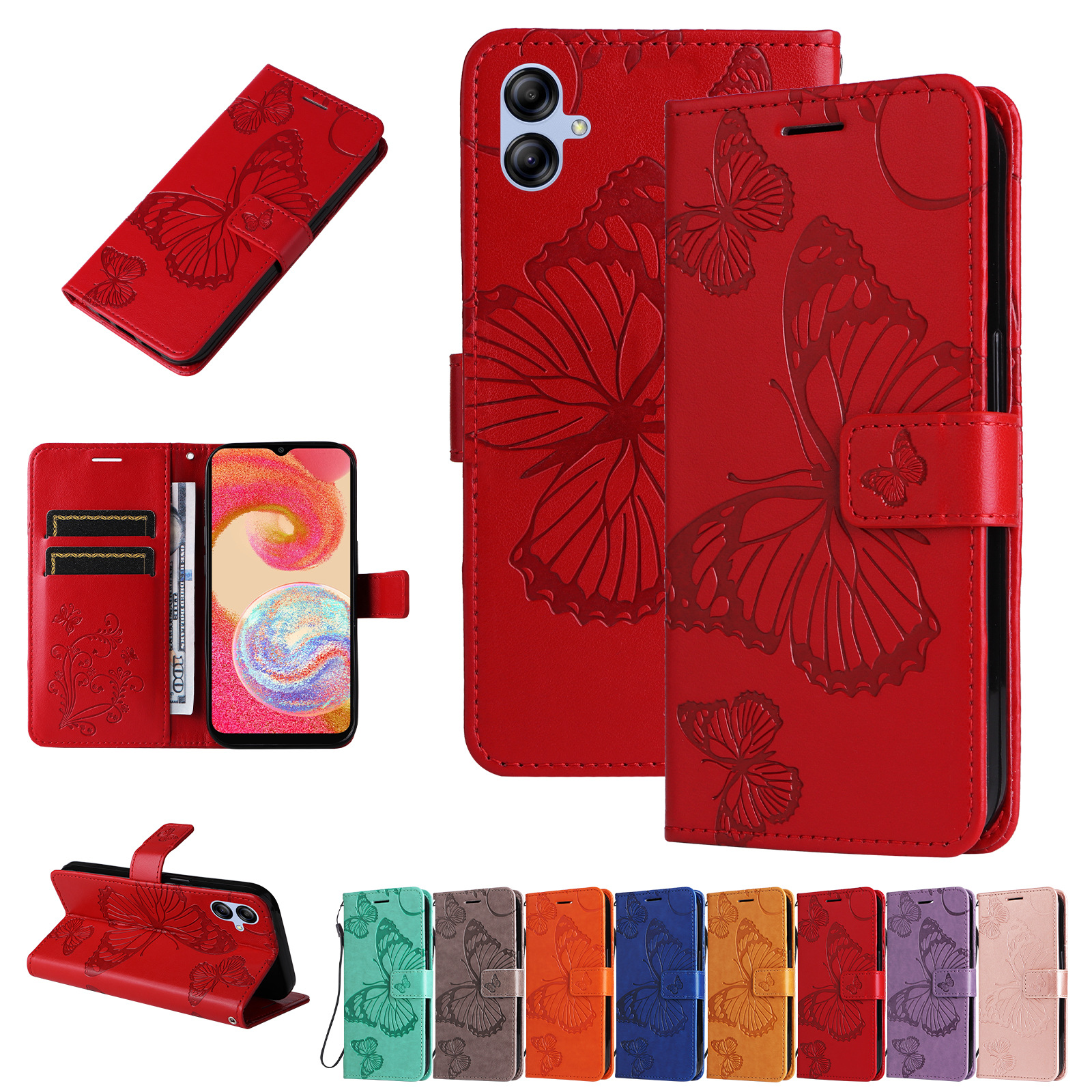 3D Butterfly Embossed Leather Case Suitable for Redmi Note14 Pro Card Flip Wallet Poco X7 Pro