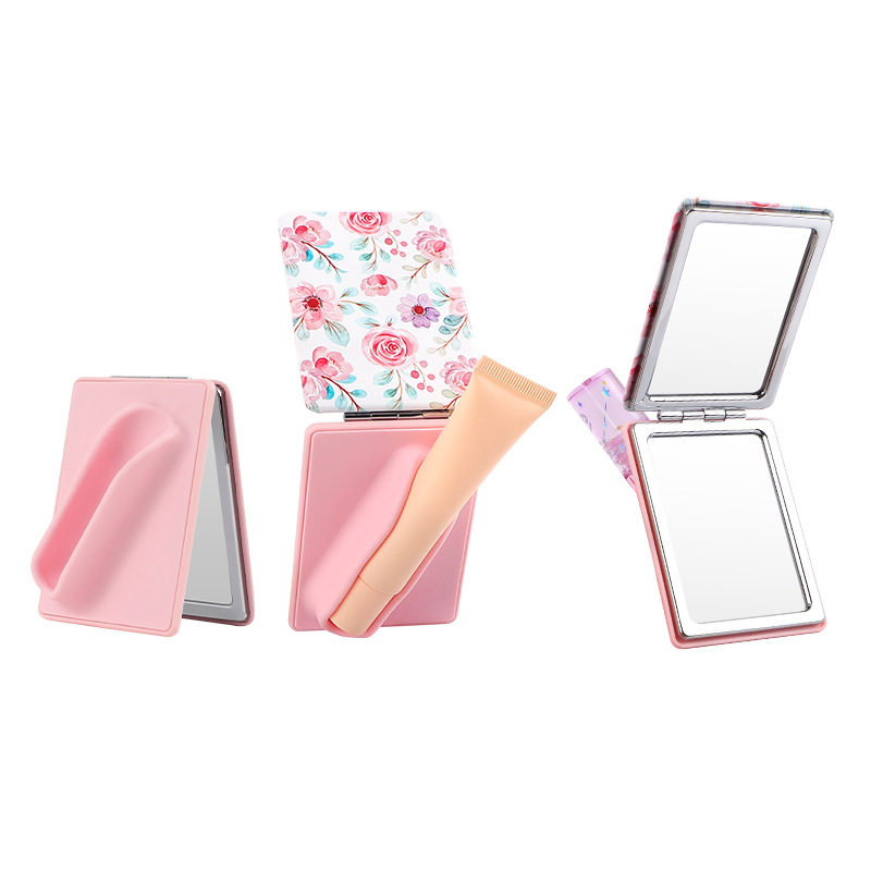Cross-border Hailey es el mismo lápiz labial de silicona, gel de lápiz labial, espejo, espejo pequeño, impresión personalizada, hoja exterior
