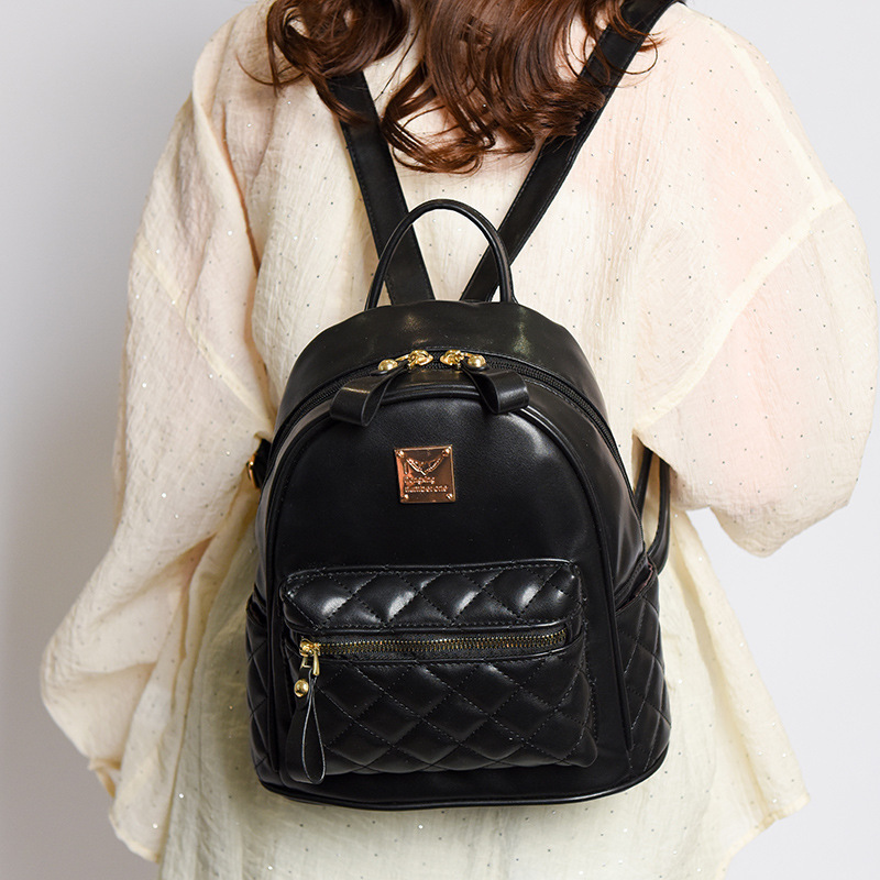 Mochila antirrobo transfronteriza para damas 2025 primavera nueva moda pu ringge para damas mochila de viaje