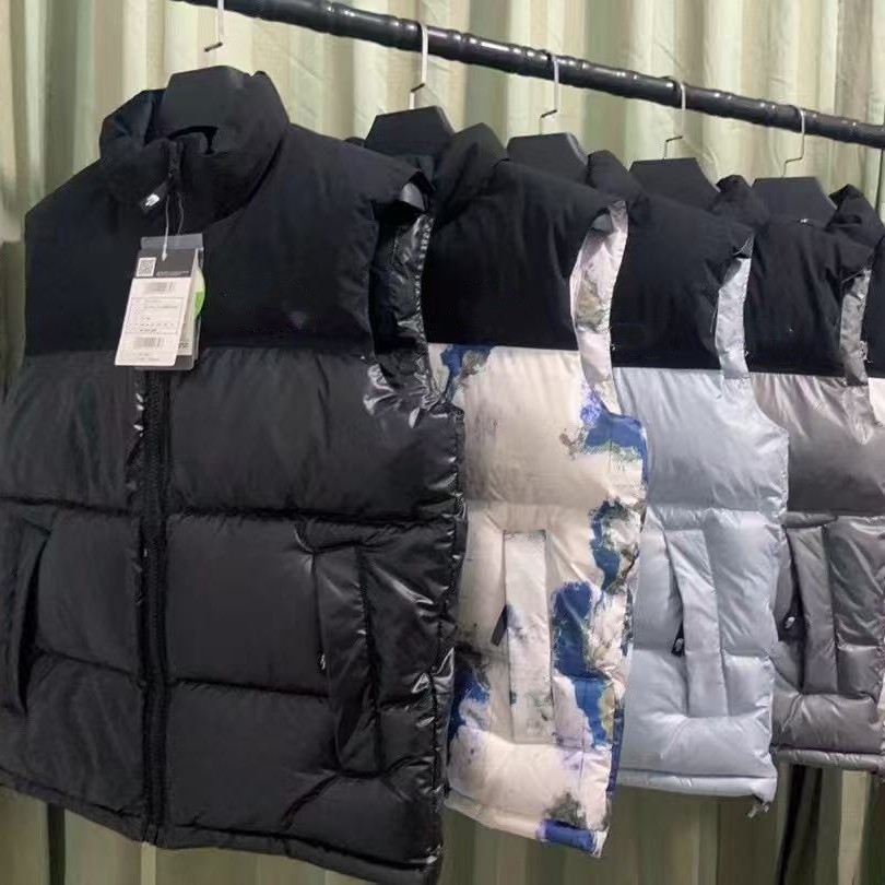 1996 다운 조끼 700 팽창력 TNF 대형 격자무늬 방풍 보온 가을 겨울 남녀 공용 아웃도어 재킷 레트로