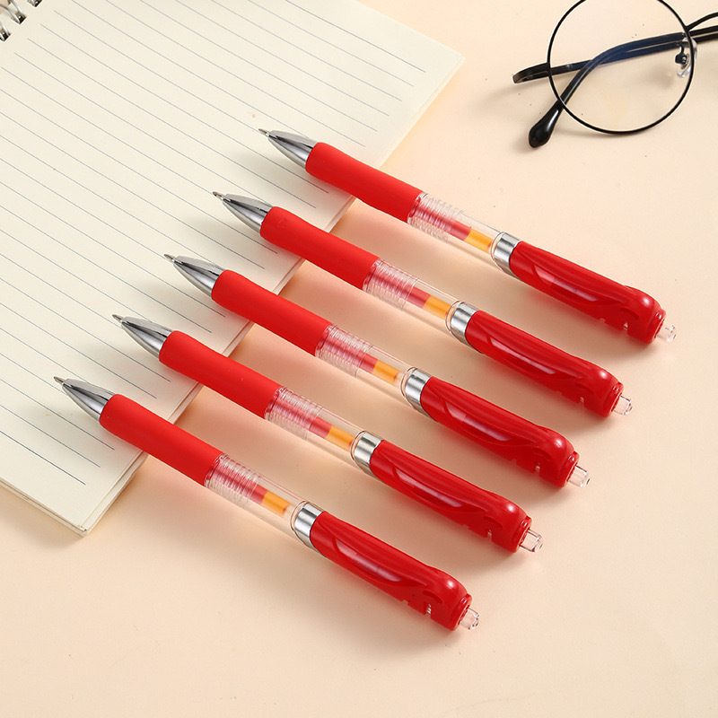 Estudiantes y maestros especiales corrección de tareas bolígrafo rojo tinta continua funda adhesiva suave de alto valor visual de secado rápido bolígrafo neutro image 1