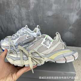 跨境批发现货供应爆款做旧脏脏BL家3XL老爹鞋绑带男女厚底运动鞋