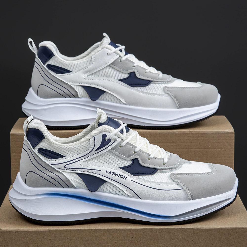 Модные мужские дышащие сетчатые повседневные туфли для весны, универсальные спортивные туфли, стильные однотонные туфли.