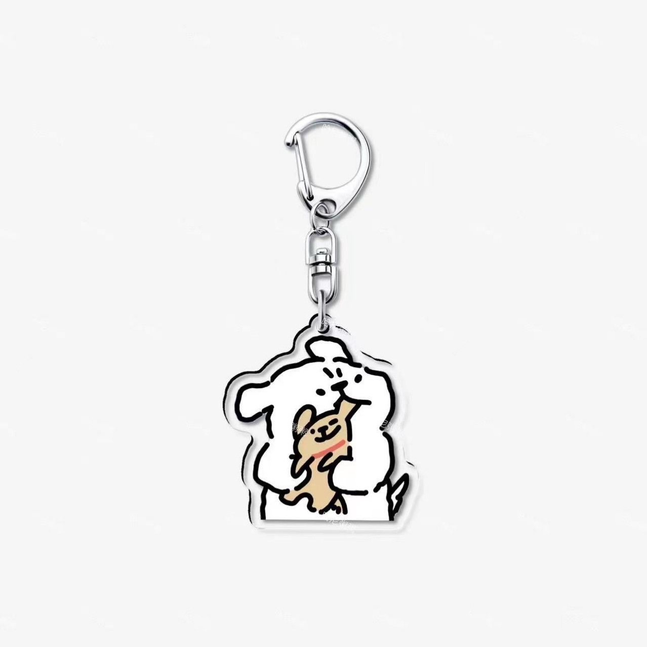 Líneas de juguetes para perros lindos colgantes acrílicos lindos colgantes de bolsas escolares para parejas de viento
