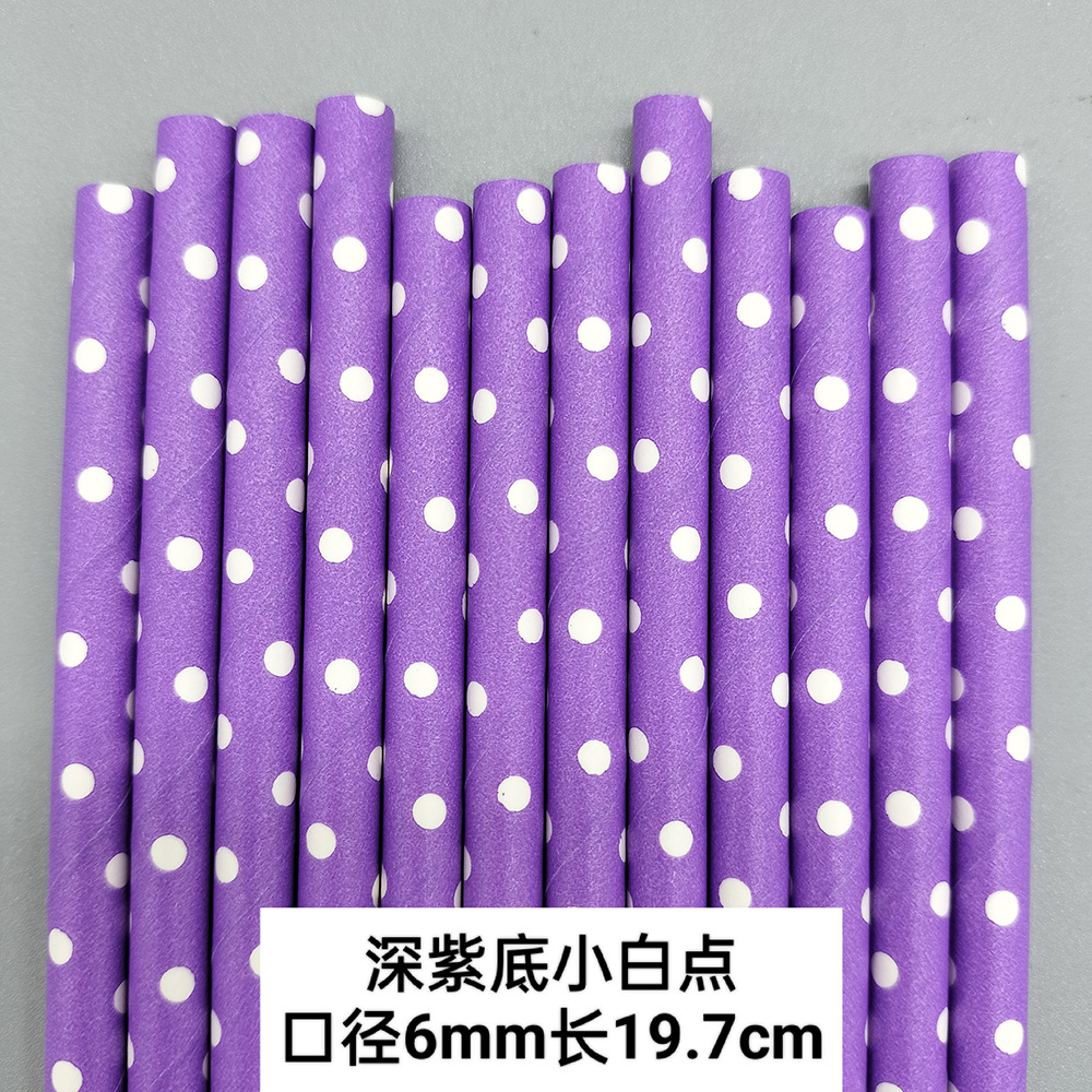 Combinación púrpura paja desechable biodegradable papel Kraft paja postre pastel bar fiesta decoración paja