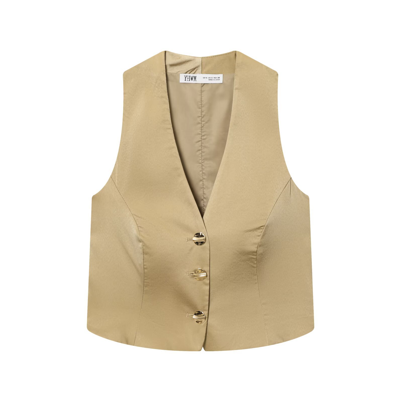 ZA comercio exterior al por mayor estilo francés de moda de botón dorado de seda seda seda texturas camisas 7484091