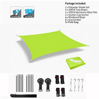 Avtomobil yan çətirləri off-road rainproof and sunproof car - green-2x2m