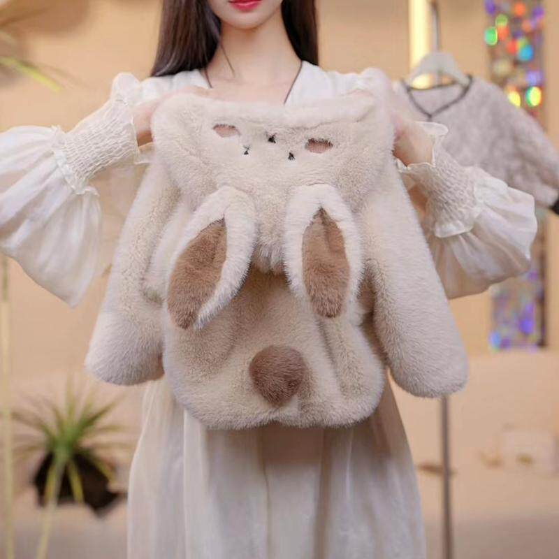 女童外套2025新款洋气儿童秋冬加绒加厚宝宝保暖兔子毛毛衣冬季