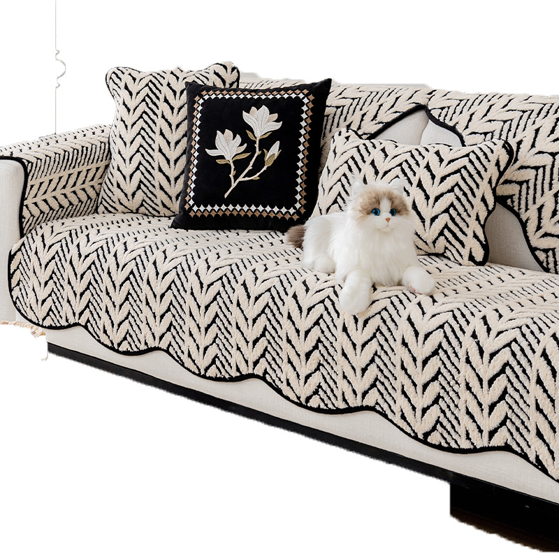 2024 otoño y invierno nuevo anti-deslizante ligero relajado sensación de sofás de peluche cojín de piel cubierta de sofá simple toalla de respaldo de cubierta completa