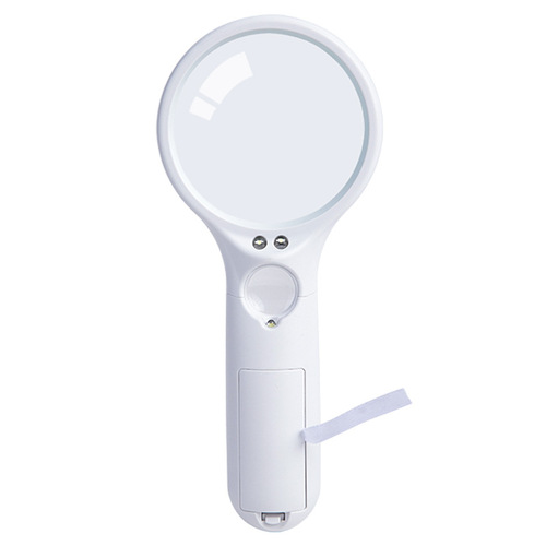 Deli magnifying glass handheld high-definition portable size lens 11 times LED light optical magnifying glass for the elderly