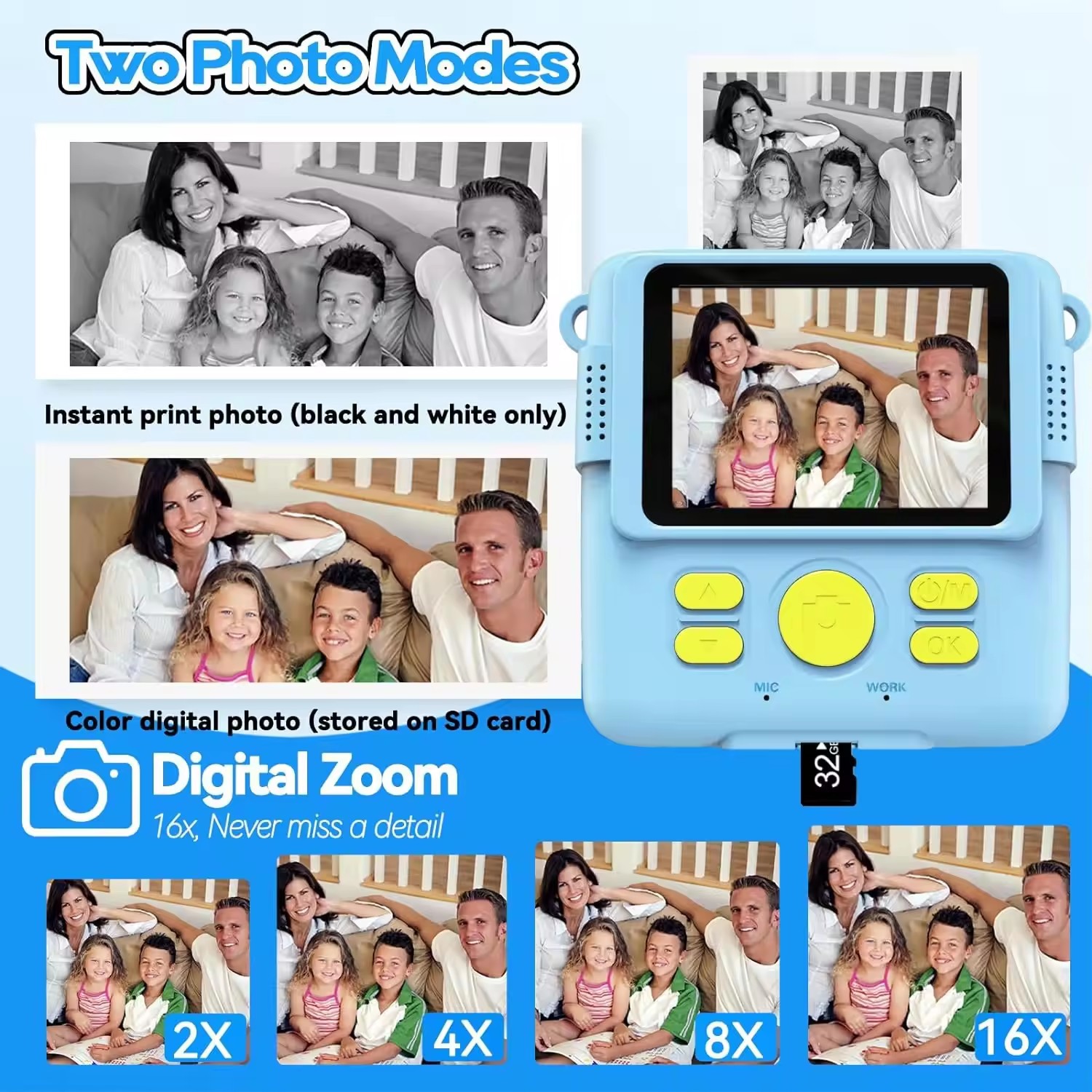 Grenzüberschreitende Thermodruckkamera, Mini-Geschenk für Kinder, Sofortbildkamera_voghion.com