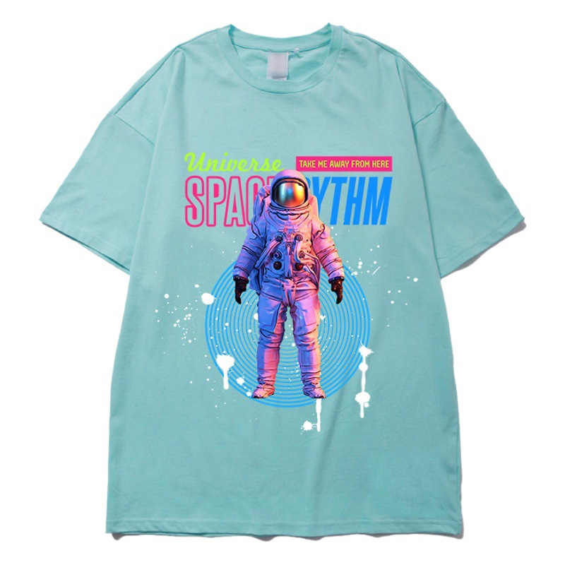 NASA clothing printing hot figure men's and women's T-shirt hot logo design astronaut series Christmas heat transfer