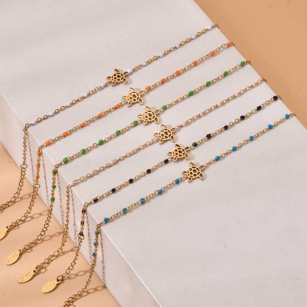 2g Weight Bracelets Classification 1 Piece Quantity Daily Occasion Stainless Steel Material Tortoise Pattern Women's Gender Plating Design Cute Style Cute Tortoise Stainless Steel Plating Bracelets 8