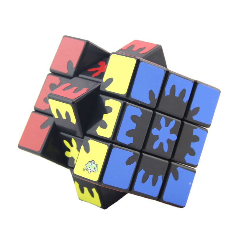 蓝蓝 Black Rubik's cube with gears, intellectual toy, wholesale