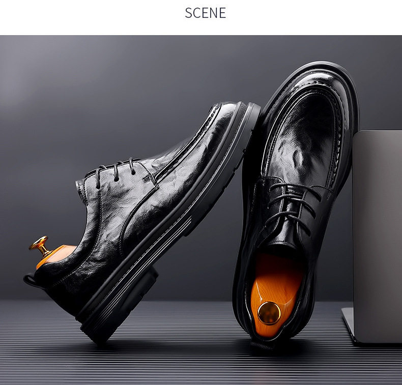 Giày da nam xỏ chân kiểu lười, giày công sở cổ thấp — Màu nâu, Màu đen chi tiết 22