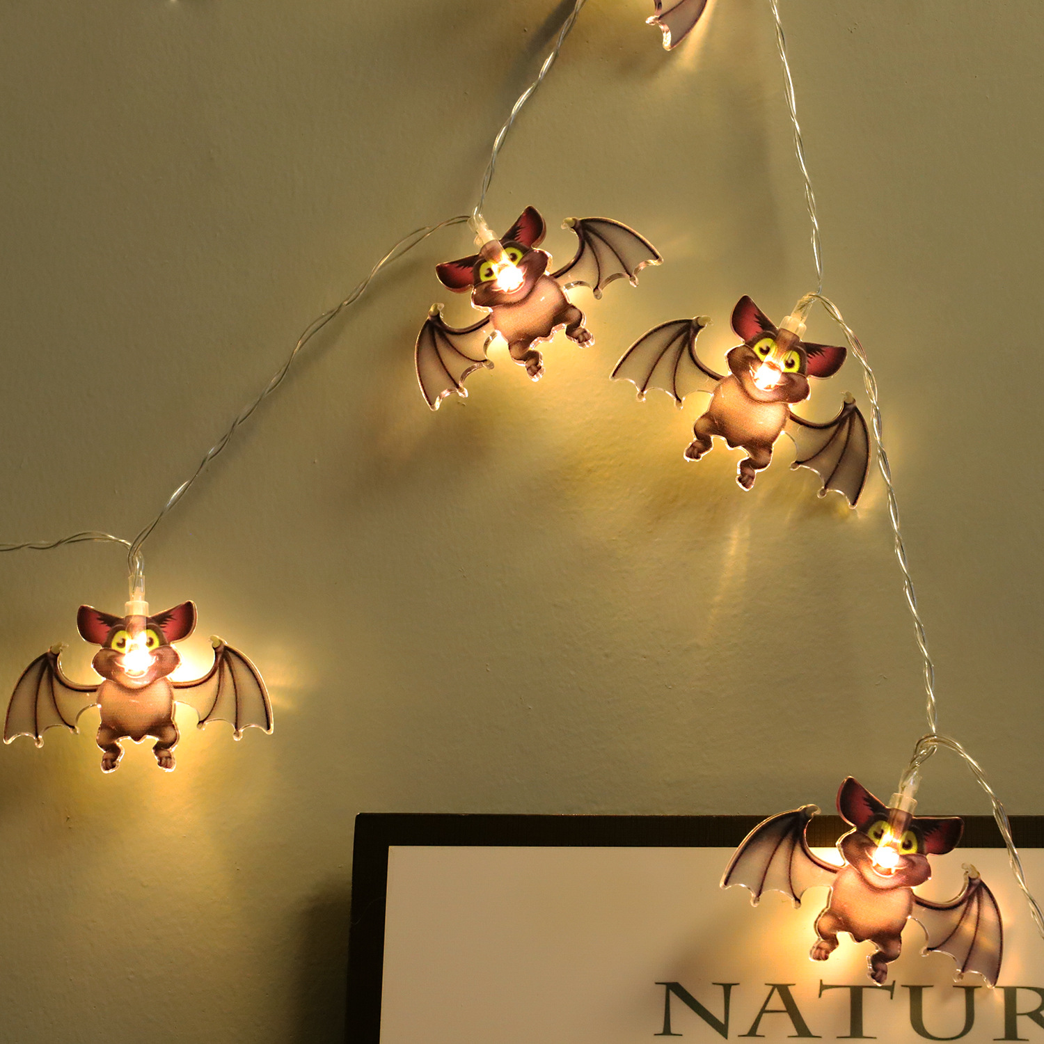 Decoración de ambiente de Halloween Lámpara de cadena LED Colgante de calabaza Festival de fantasmas Decoración de la escena de la fiesta Decoración Lámpara pequeña cadena transfronteriza