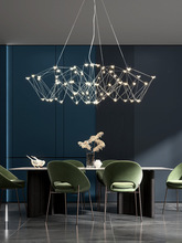 后现代创意个性别墅餐厅萤火虫满天星光立方艺术大气大厅客厅吊灯