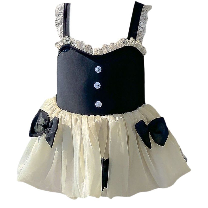 Girls' 2025 New Summer One-Piece Swimsuit, Cute and Stylish, Baby Girl, Small and Medium-Sized Lace Princess Style Swimsuit, Trendy