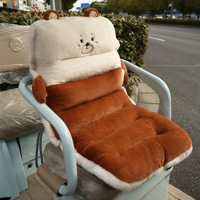 Tricycle Front and Rear Seat Electric car cushion - brown-bear-front-seat-cushion-seat-cushion-8040cmback-cushion-13040cm