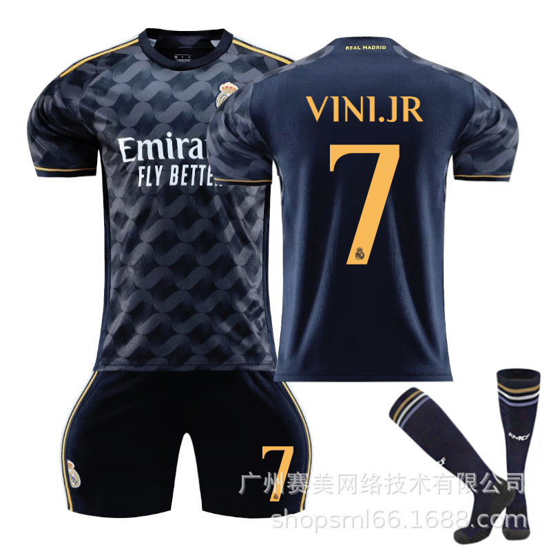 2324 Real Madrid fuera de zafiro azul Jersey N ° 10 Modrich 7 Winnie Croc 5 Bellingham fútbol uniforme traje