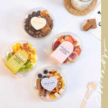 酸奶米布丁椰奶碗水果沙拉千层蛋糕小盒子透明吸塑甜点烘焙包装盒