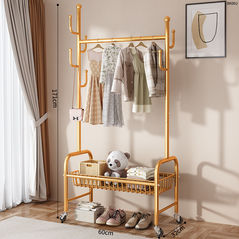 Percha de secado piso dormitorio balcón doméstico colgar ropa percha de sombrero plegable simple interior móvil barra de secado de ropa