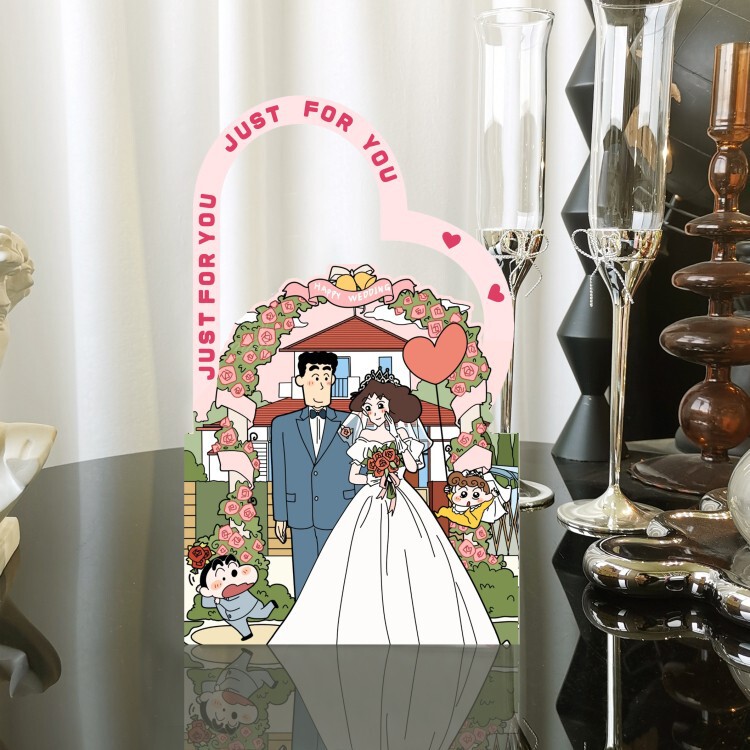 ネット赤手描きイラスト漫画手提げケースかわいい結婚喜糖箱結婚式婚約領収書喜糖箱テーブル糖箱|undefined