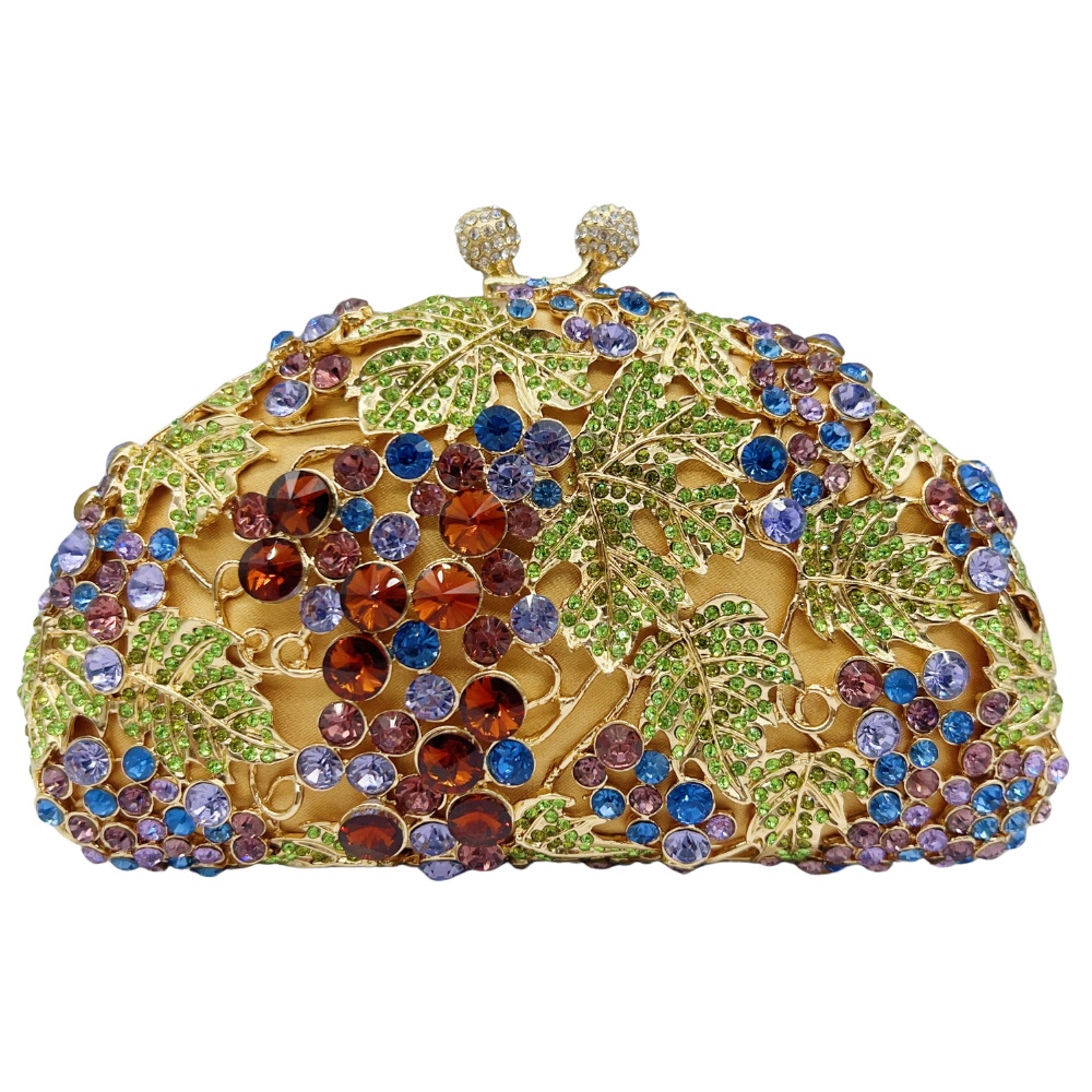 Bolsa de cena de diamantes en stock Bolsa de embrague de piedra en stock