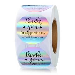 500/roll 3.8cm rainbow laser thank you for purchasing commercial decorative self-adhesive sticker label