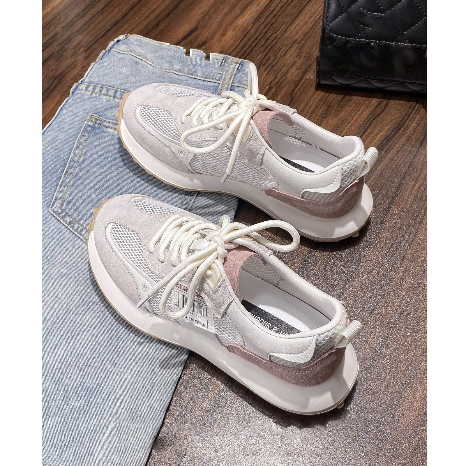 Waffle Cool Archan Shoes mujer a través de la red verano 2025 nuevos zapatos de red transpirables de malla sandalias de papá deportivas ligeras