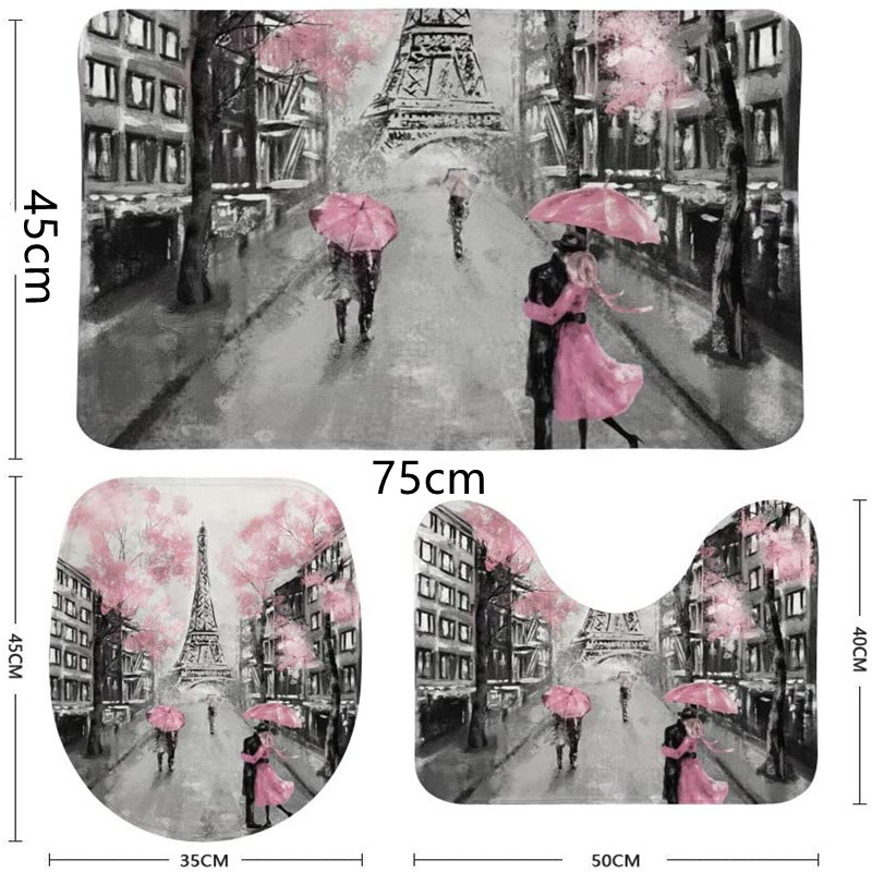巴黎浪漫街浴室垫4575