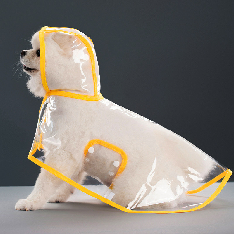 Dog Raincoat Cloak Belly Protection Teddy Special Small and Medium-Sized Dog Shiba Inu Puppy Transparent Poncho Waterproof Pet Clothes