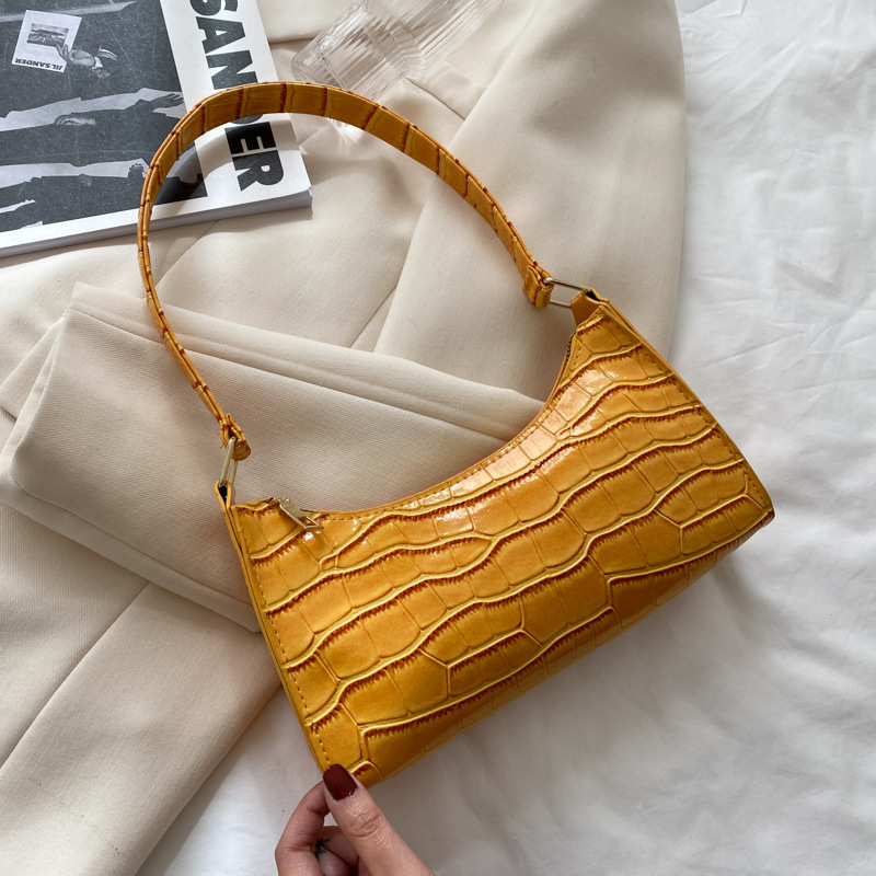 A Generation Embossed Underarm Bag Korean Summer Trend New Stone Pattern Candy Color Hand Carry One Shoulder Women's Bag