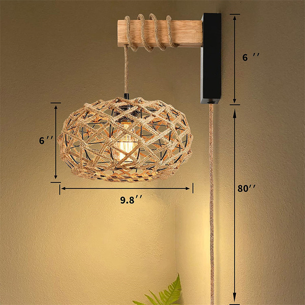 Retro Japanese sconce for bed for living room