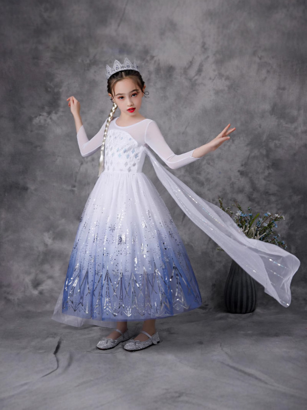 エルサプリンセスドレスアナと雪の女王 2 女の子エルサドレス夏子供スカート服エルサ服女性|undefined